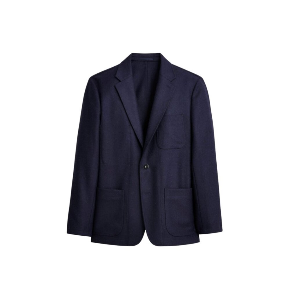 NWT JCREW Wallace & Barnes Blazer Sport Coat Jacket Mens 44 L Navy Blue BQ481